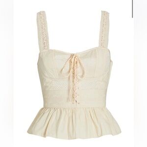 Ulla Johnson Orla Lace-Up Bustier Peplum Top